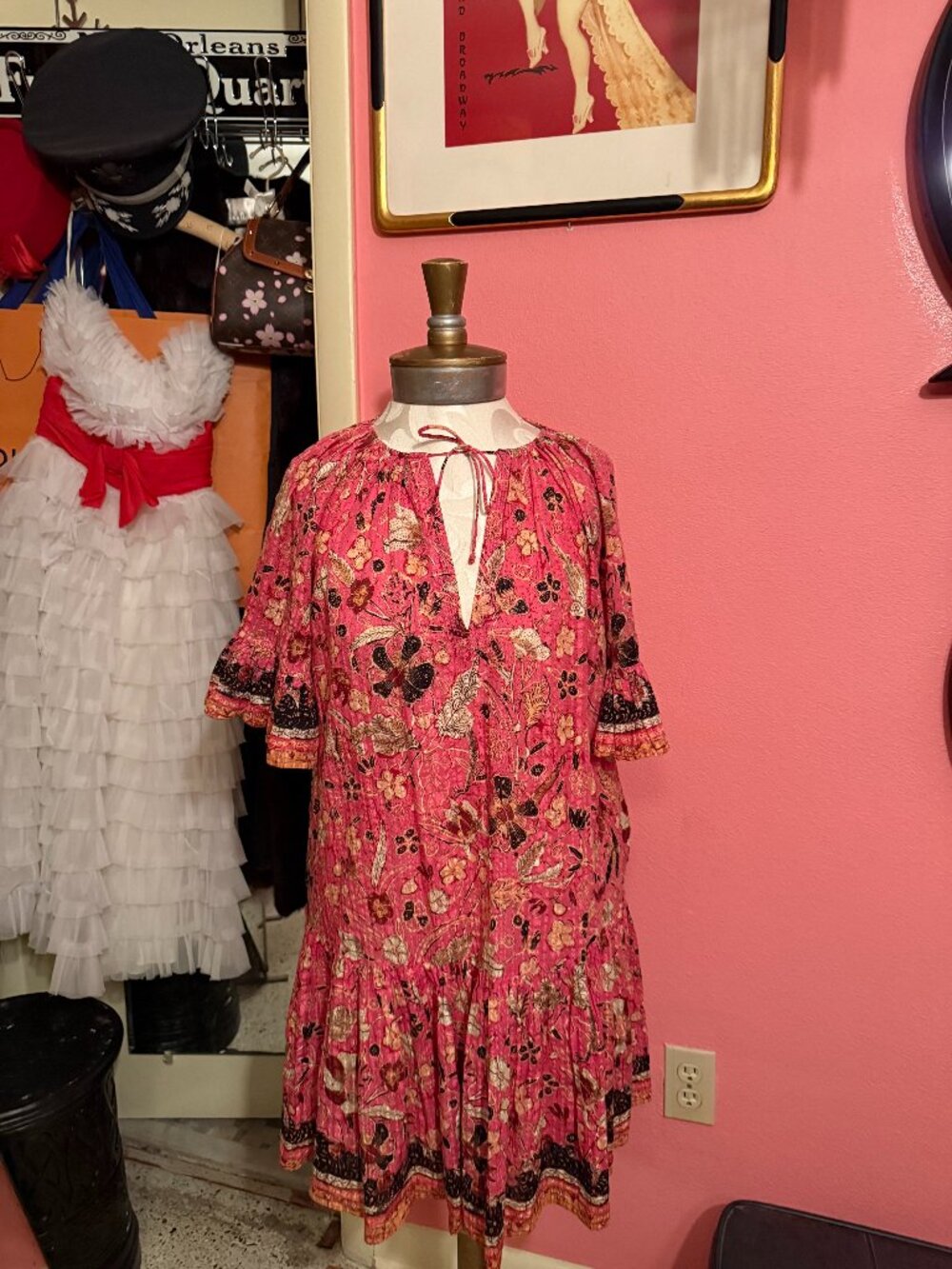 Ulla Johnson Malie Dress Hollyhock Pink Floral Printed Mini Dress Size 0